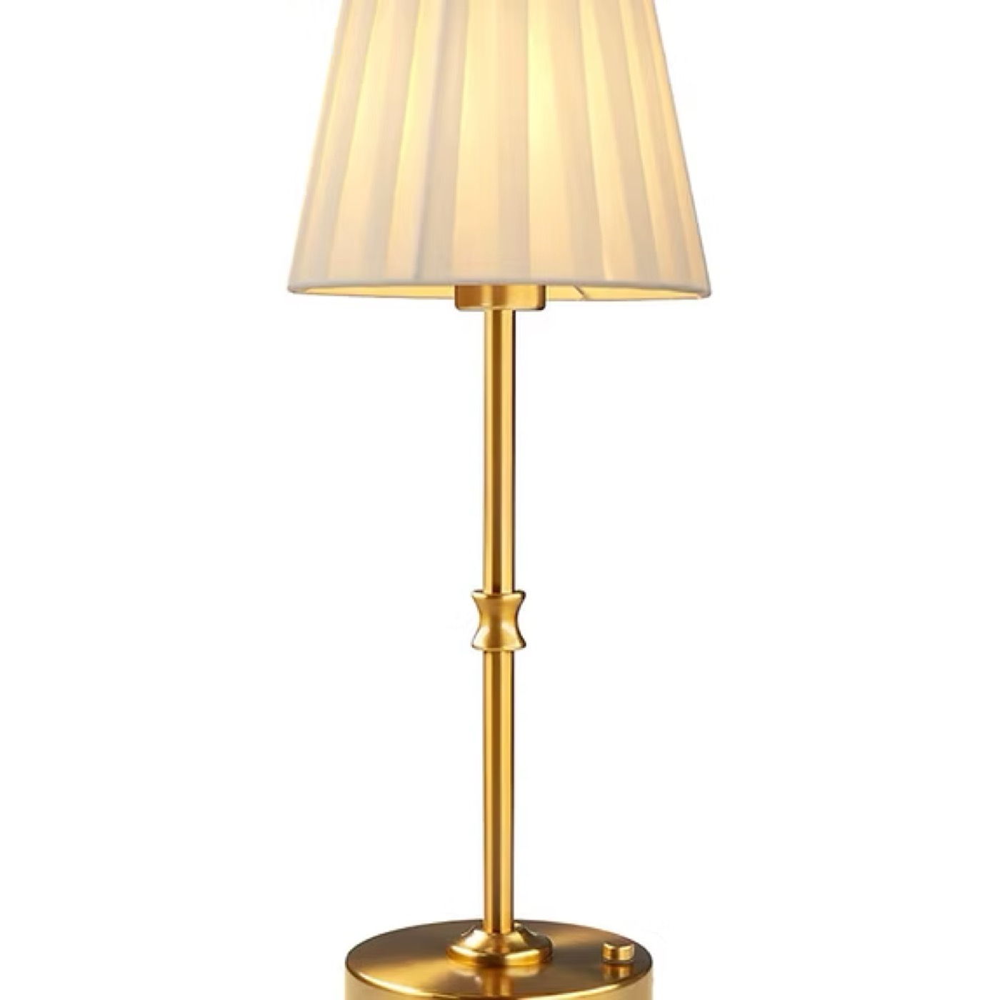 Gold table lamp, pleated shade