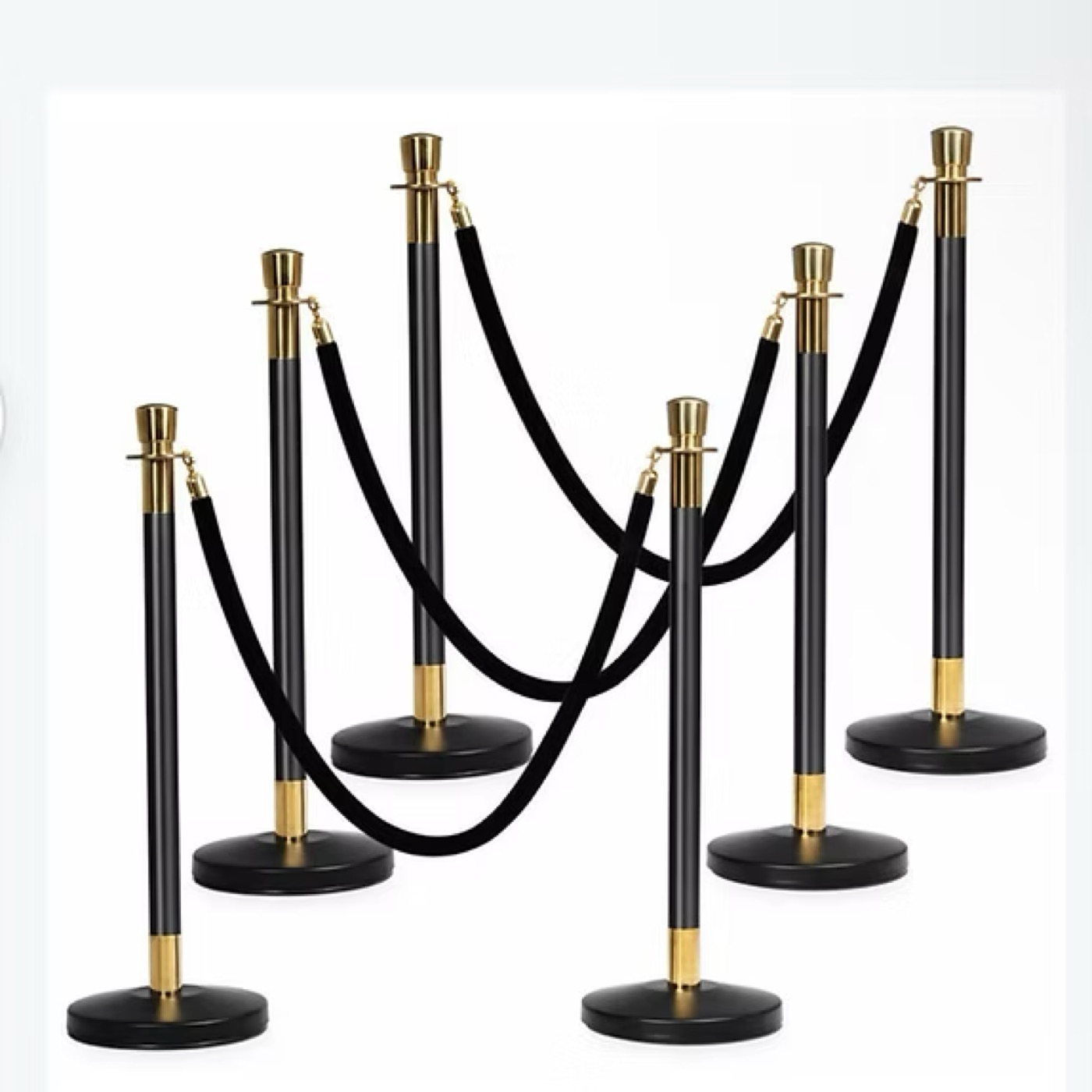 Rope and post barrier set