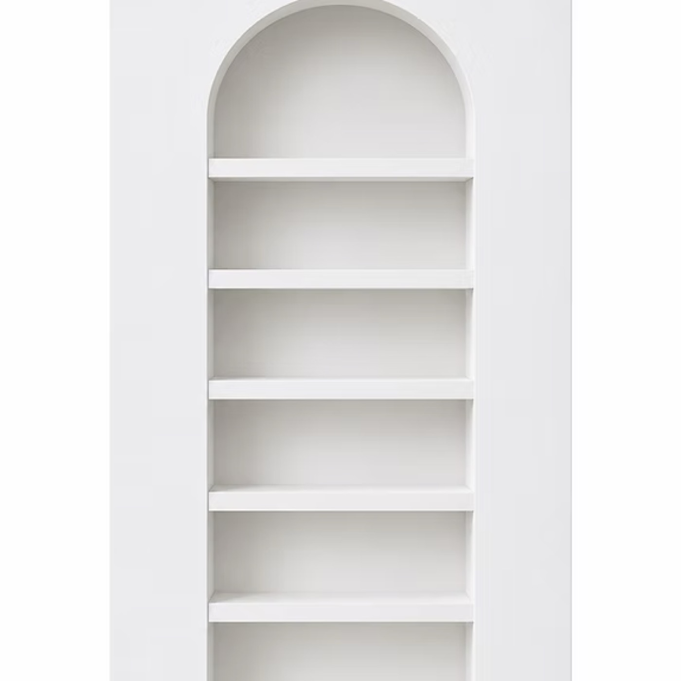 White arched display shelf