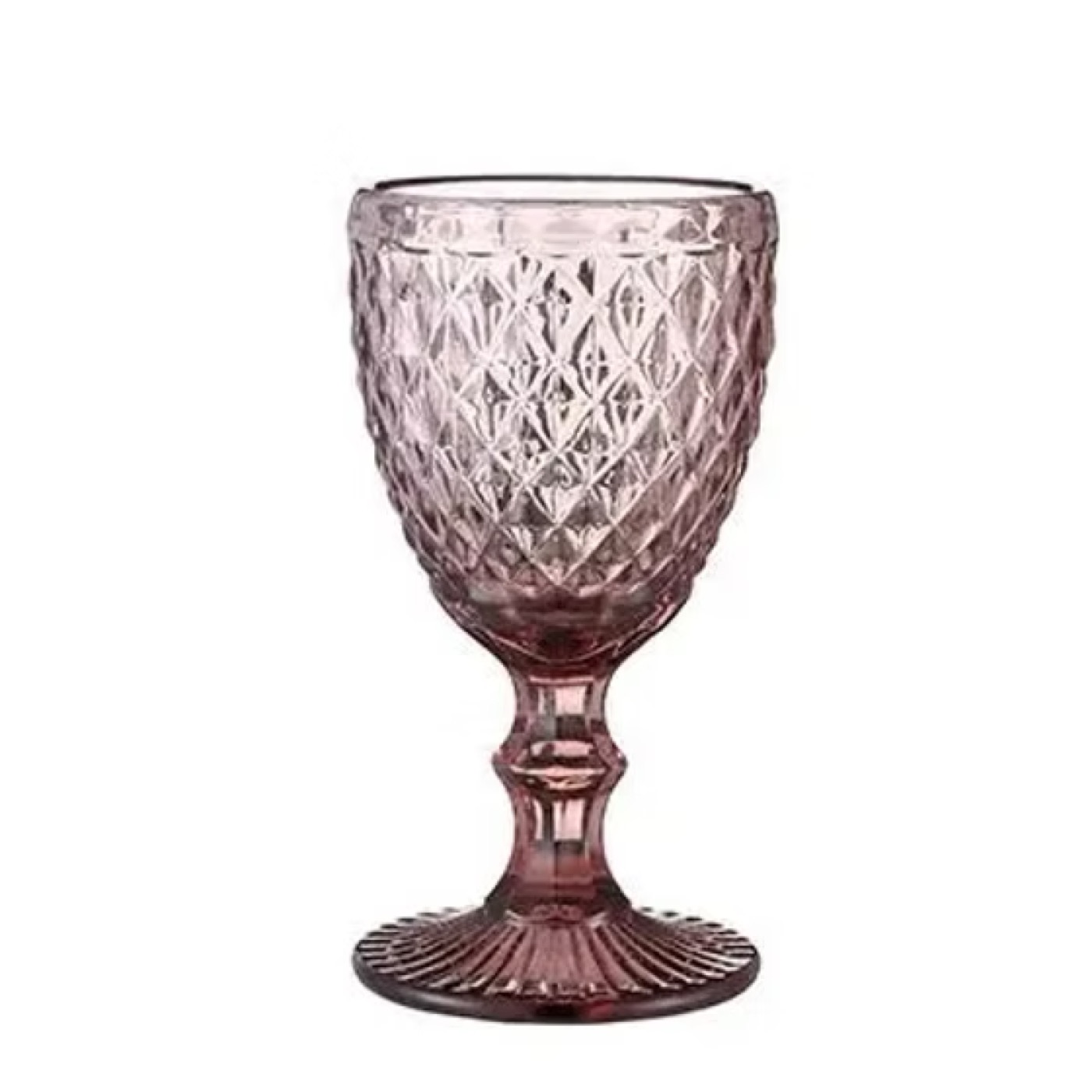Blush cut-glass goblet