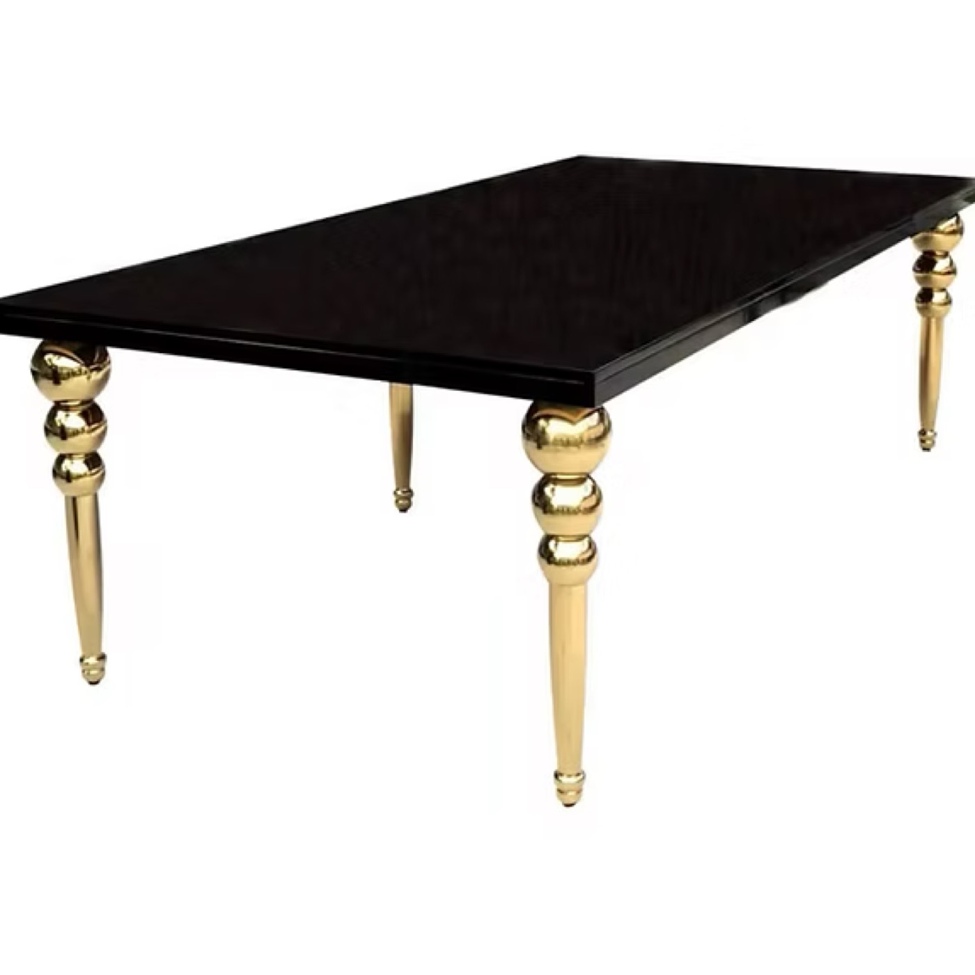 Black and gold banquet table