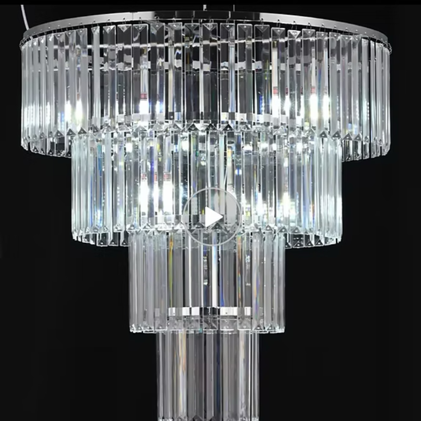 Tiered crystal chandelier