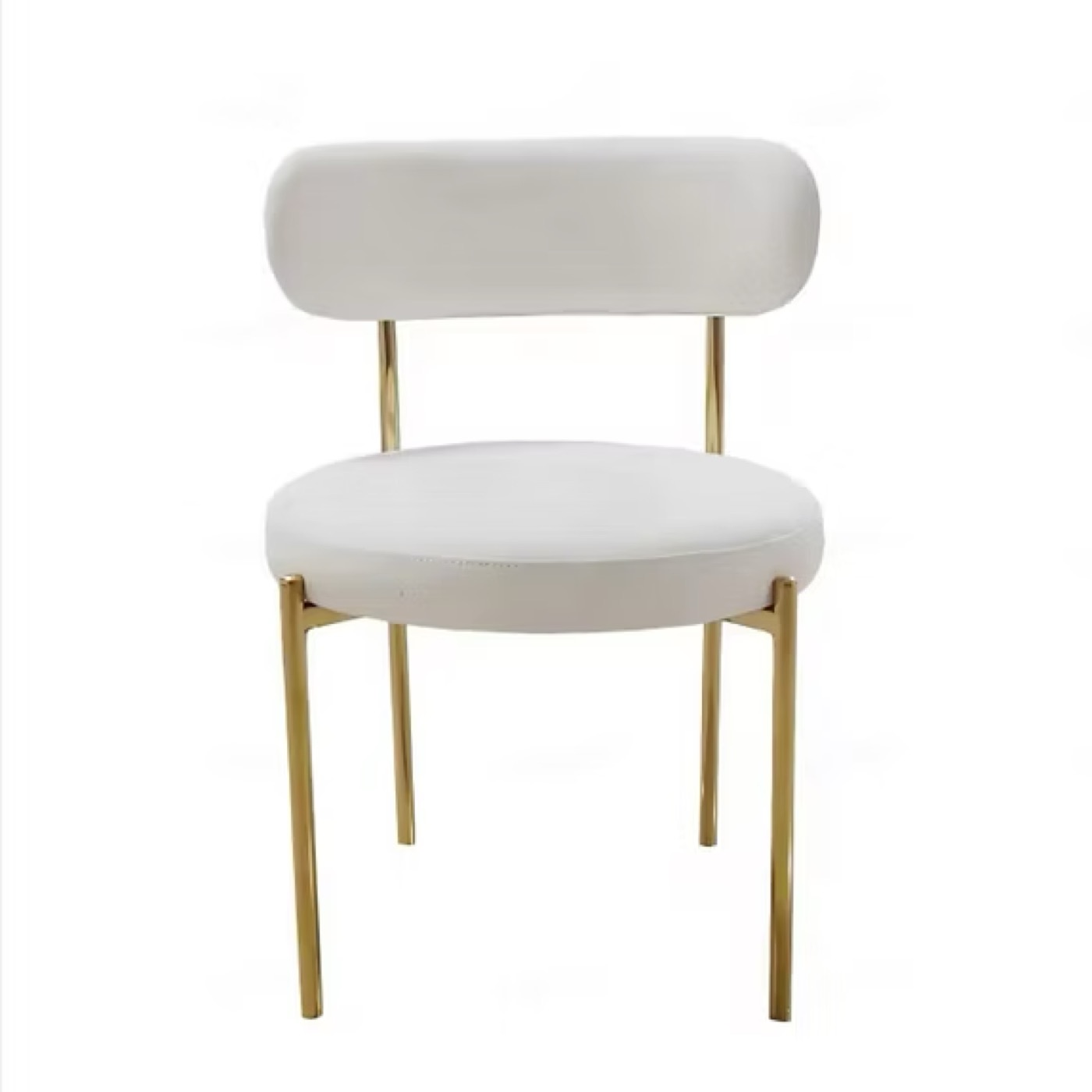 Cream bouclé chair, gold legs