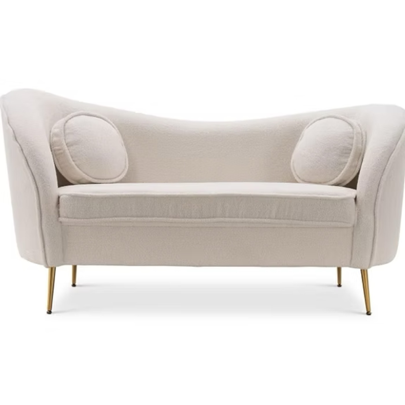 Cream curved loveseat